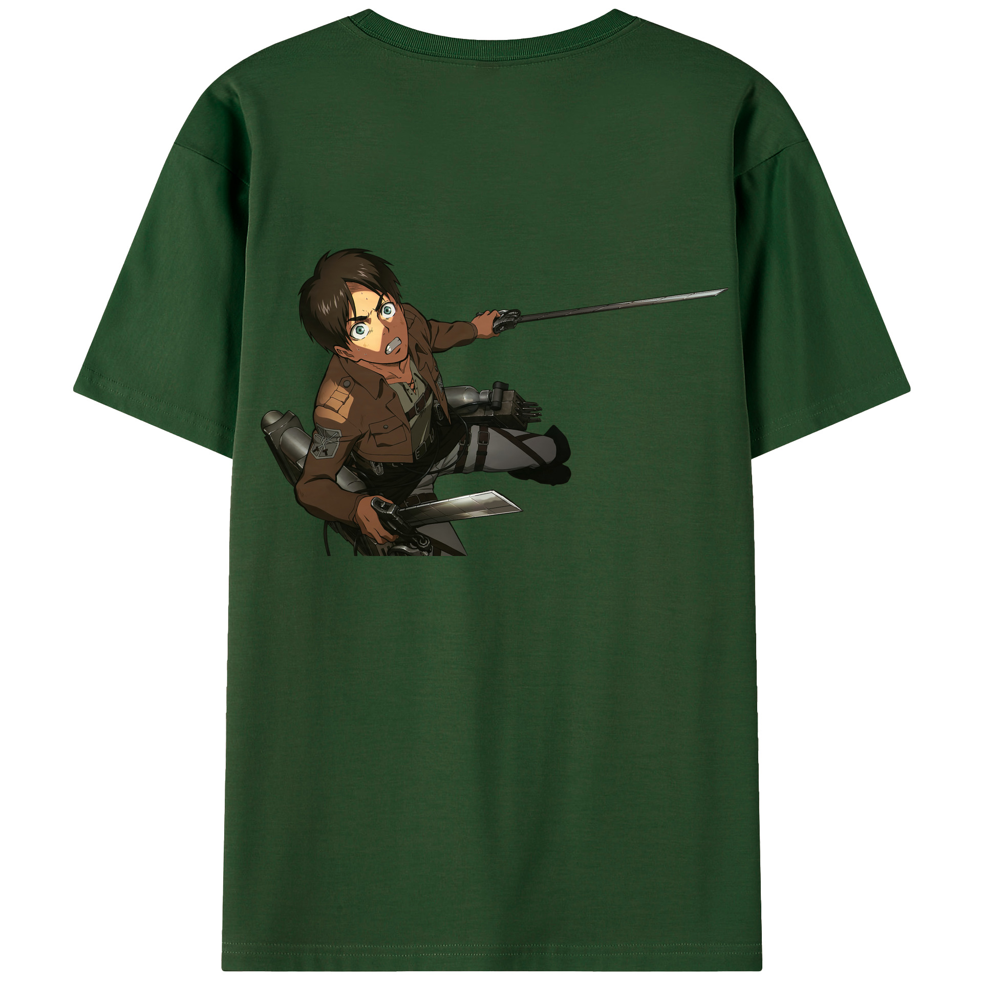 （画像用） 進撃の巨人 エレン･イェーガー Attack on Titan Eren Jäger 綿100％半袖Tシャツ（背面プリント）